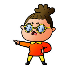 cartoon annoyed woman