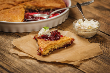 Baked dessert plum cobbler