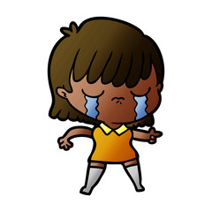 cartoon woman crying