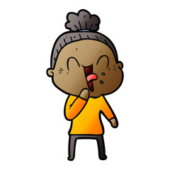 Obraz premium cartoon happy old woman