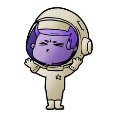 cartoon stressed astronaut