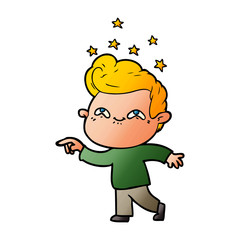 cartoon excited man