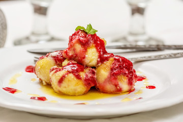 Czech blueberry dumplings