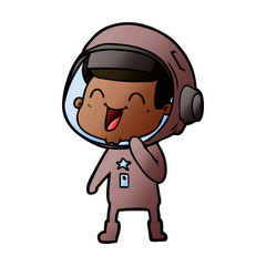 happy cartoon astronaut