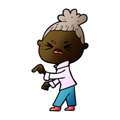 cartoon angry woman