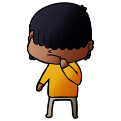 cartoon boy with untidy hair