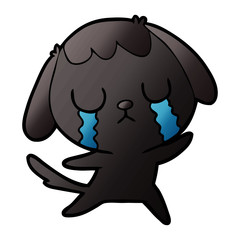 cute cartoon dog crying