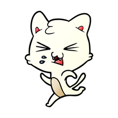 cartoon cat hissing