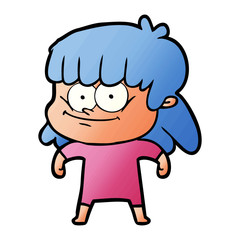 Obraz premium cartoon smiling woman