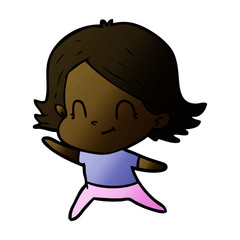 cartoon friendly girl