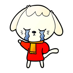 cute puppy crying cartoon