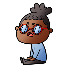 Obraz premium cartoon annoyed woman