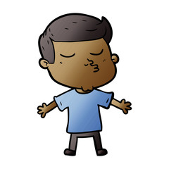 cartoon model guy pouting