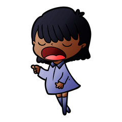 cartoon woman talking loudly