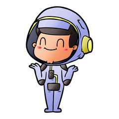 Obraz premium happy cartoon astronaut man