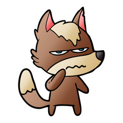 cartoon annoyed wolf