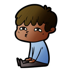 cartoon curious man
