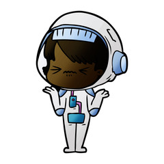 cartoon astronaut woman