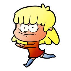 cartoon smiling woman