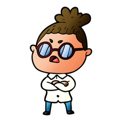 cartoon annoyed woman