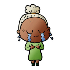 cartoon crying old lady