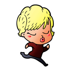 Obraz premium cartoon woman with eyes shut