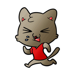 cartoon cat hissing