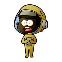 cartoon surprised astronaut