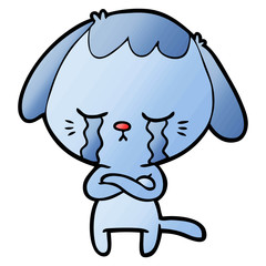 Obraz premium cute puppy crying cartoon