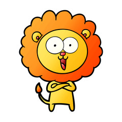 happy cartoon lion