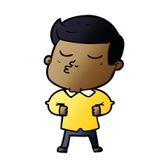 cartoon model guy pouting