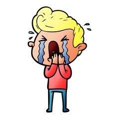 Obraz premium cartoon crying man