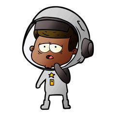 Obraz premium cartoon tired astronaut