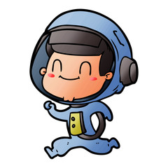 Obraz premium happy cartoon astronaut