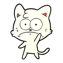 cartoon nervous cat