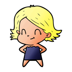 cartoon friendly girl