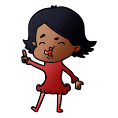 Obraz premium cartoon girl pulling face