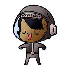 cartoon astronaut woman