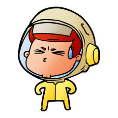 cartoon stressed astronaut