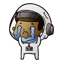 cartoon crying astronaut