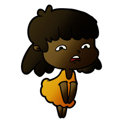 cartoon worried woman