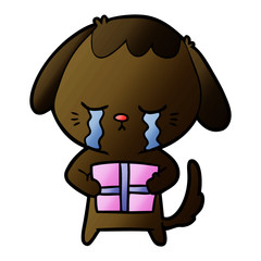 cartoon crying dog