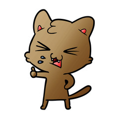 cartoon cat hissing