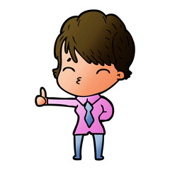 cartoon woman thinking