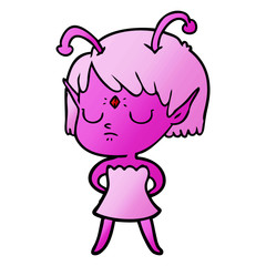cartoon alien girl