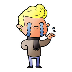 cartoon man crying