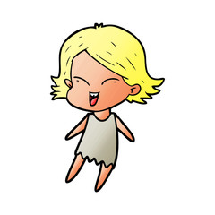 happy cartoon girl