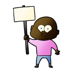 cartoon bald man staring