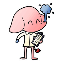 cute cartoon elephant spouting water