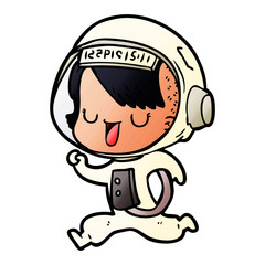 cartoon astronaut woman